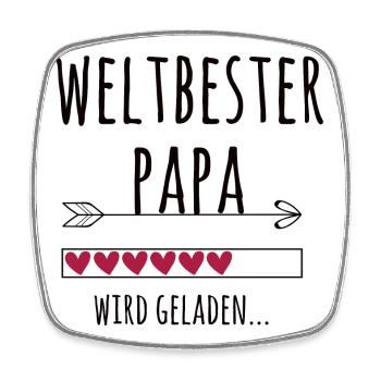 werdender Papa Schwangerschaft Geschenk - Viereckiger Kühlschrankmagnet - Weiß - Vorne