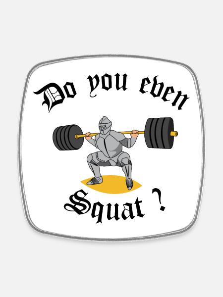 Knight Weightlifter - Square fridge magnet - white