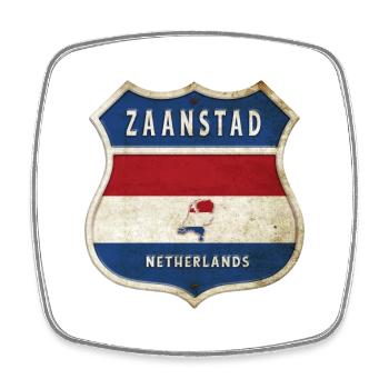 Design des armoiries de Zaanstad, Pays-Bas - Magnet carré - blanc - Devant
