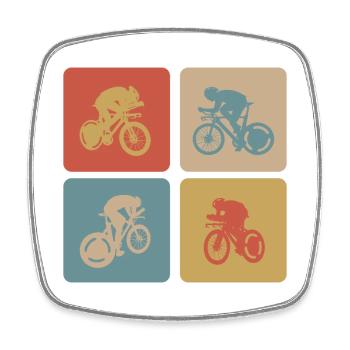 Conception de vélo de route - Magnet carré - blanc - Devant