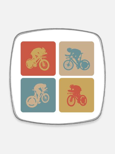 Cycling Road Bike Design - Square fridge magnet - white