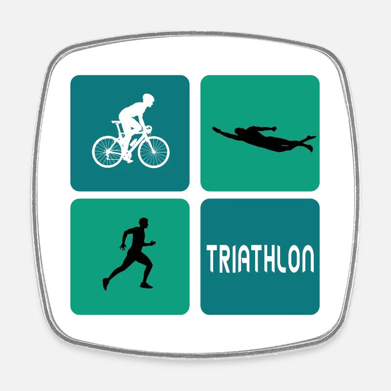 Design sportif pour le triathlon - Magnet carré - blanc