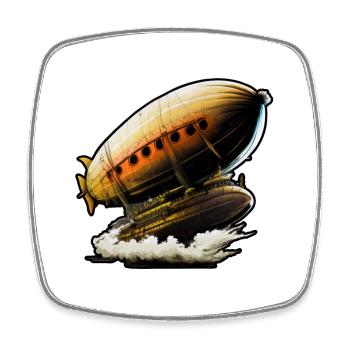 Zeppelin 01 - Magnet carré - blanc - Devant