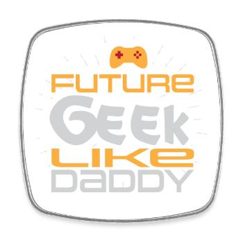 Zukünftiger Geek wie Papa - Viereckiger Kühlschrankmagnet - Weiß - Vorne
