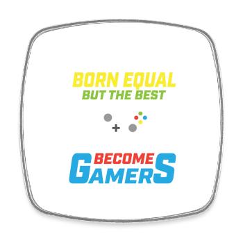 Gleich geboren, werden am besten Gamer - Viereckiger Kühlschrankmagnet - Weiß - Vorne