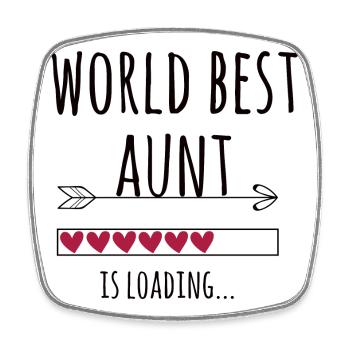 Expectant World Best Tante Cadeau de grossesse - Magnet carré - blanc - Devant