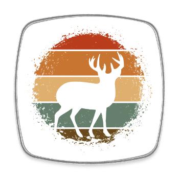 Cerf - Magnet carré - blanc - Devant