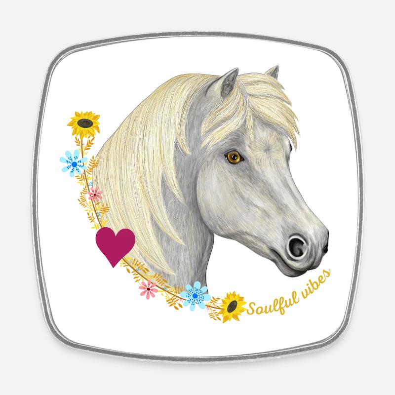 Pony soulful vibes - Square fridge magnet - white