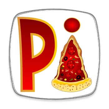 PIZZA MATHÉMATIQUES - PI - Magnet carré - blanc - Devant
