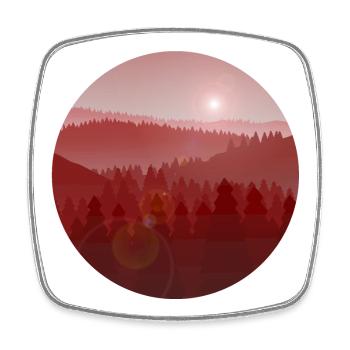 Sunset in pine forest - Square fridge magnet - white - Front