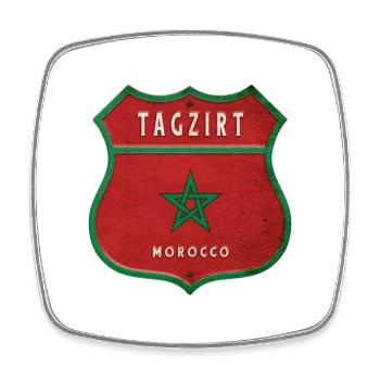 Tagzirt Marokko Wappen Flaggen Design - Viereckiger Kühlschrankmagnet - Weiß - Vorne