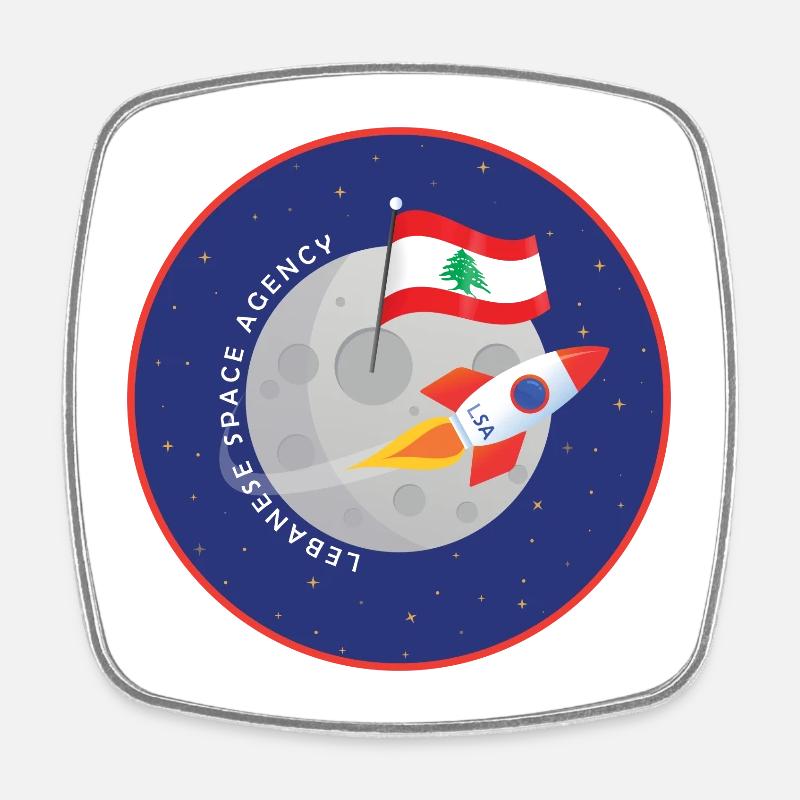 Agence spatiale libanaise - Magnet carré - blanc