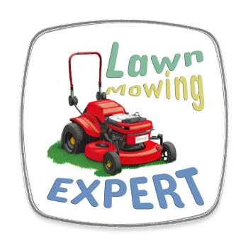Lawn mowing expert - Square fridge magnet - white - Front