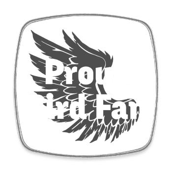 Vogelflügel, Proud bird fan - Viereckiger Kühlschrankmagnet - Weiß - Vorne