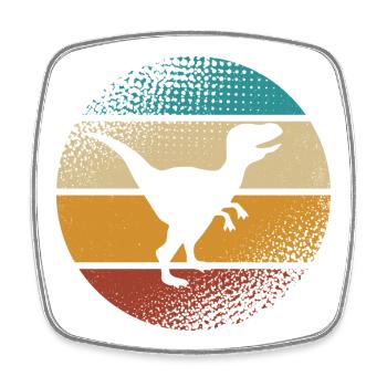 Velociraptor Dino Dinosaures - Magnet carré - blanc - Devant