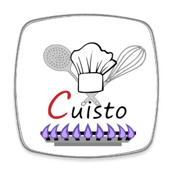 cuisto - Square fridge magnet - white - Front