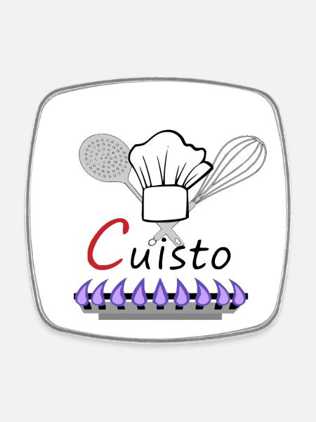 cuisto - Magnet carré - blanc