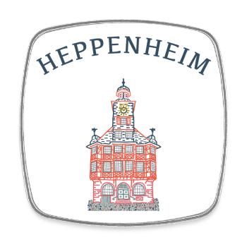Heppenheim Bergstraße, Historisches Rathaus - Viereckiger Kühlschrankmagnet - Weiß - Vorne