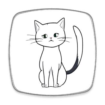 Cat Animal Icon Pet Cute - Square fridge magnet - white - Front