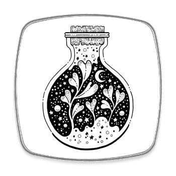 growing natural magic potion - Square fridge magnet - white - Front