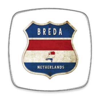 Design des armoiries de Breda, Pays-Bas - Magnet carré - blanc - Devant