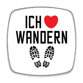 Herz Wanderer Statement Ich Liebe Wandern Klettern - Viereckiger Kühlschrankmagnet - Weiß - Vorne