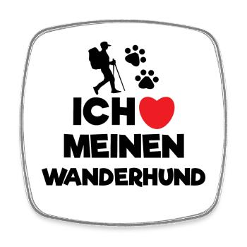 Ich Liebe Wandern Wanderer Statement Herz Natur - Viereckiger Kühlschrankmagnet - Weiß - Vorne