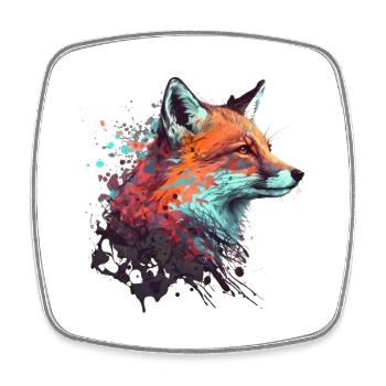 COOLER FUCHS / FOX / FUCHS KOPF / WATERCOLOR - Viereckiger Kühlschrankmagnet - Weiß - Vorne
