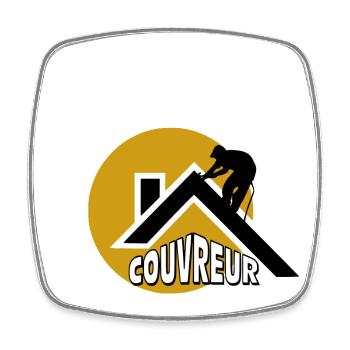Couvreur - Magnet carré - blanc - Devant
