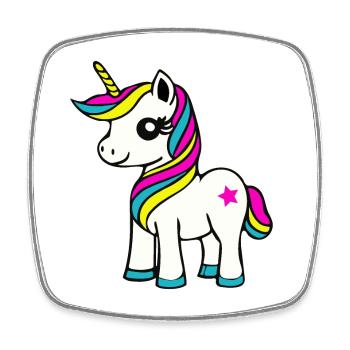 Licorne - Magnet carré - blanc - Devant