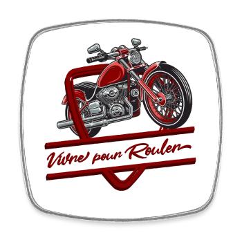 Live to Ride Vintage Motorcycle - Square fridge magnet - white - Front