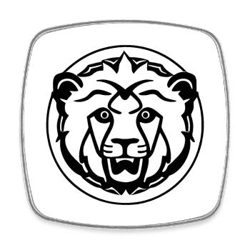 Lion, tête de lion - Magnet carré - blanc - Devant