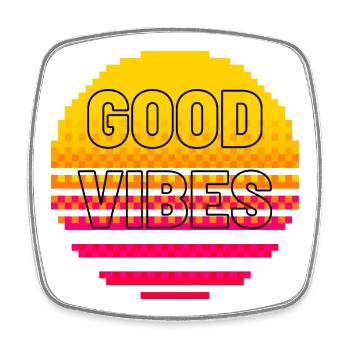 Positive attitude - Magnet carré - blanc - Devant
