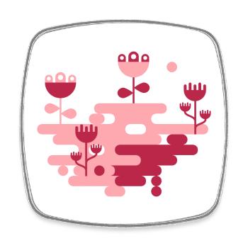 The Blob Garden l Pink & Viva Magenta - Square fridge magnet - white - Front