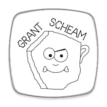 Grantscheam - grantige Person - Österreich Dialekt - Viereckiger Kühlschrankmagnet - Weiß - Vorne
