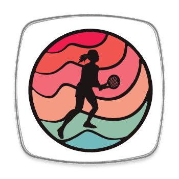 Padel Tennis Padel Player Vintage Women Padel - Square fridge magnet - white - Front