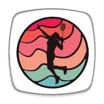Joueuse de badminton Badminton Badminton féminin - Magnet carré - blanc - Devant