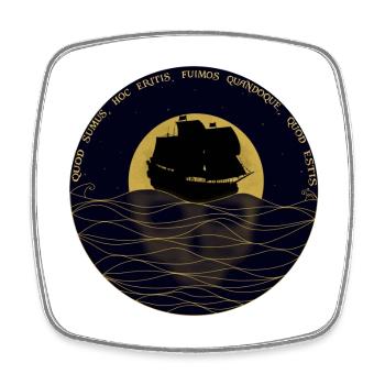 Quod sumus hoc eritis - Square fridge magnet - white - Front