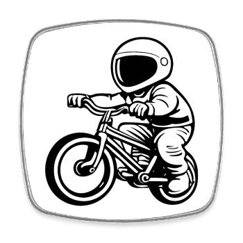 BMX, Vélo, Vélo, Motard - Magnet carré - blanc - Devant
