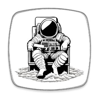 Frissons des astronautes - Magnet carré - blanc - Devant