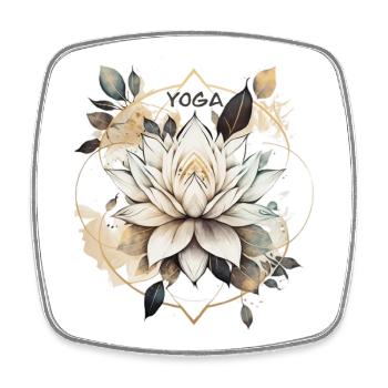 Yoga - Viereckiger Kühlschrankmagnet - Weiß - Vorne
