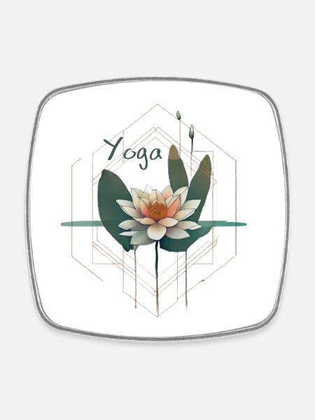 Yoga - Viereckiger Kühlschrankmagnet - Weiß
