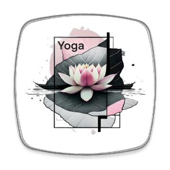 Yoga - Viereckiger Kühlschrankmagnet - Weiß - Vorne
