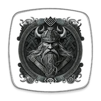Viking#01 - Viereckiger Kühlschrankmagnet - Weiß - Vorne
