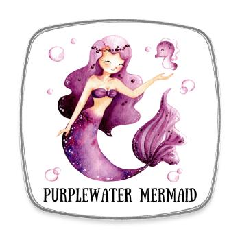 Purple-Water Mermaid - Viereckiger Kühlschrankmagnet - Weiß - Vorne