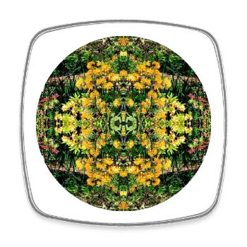 Nature Mandala Spring à Dennenlohe - Magnet carré - blanc - Devant
