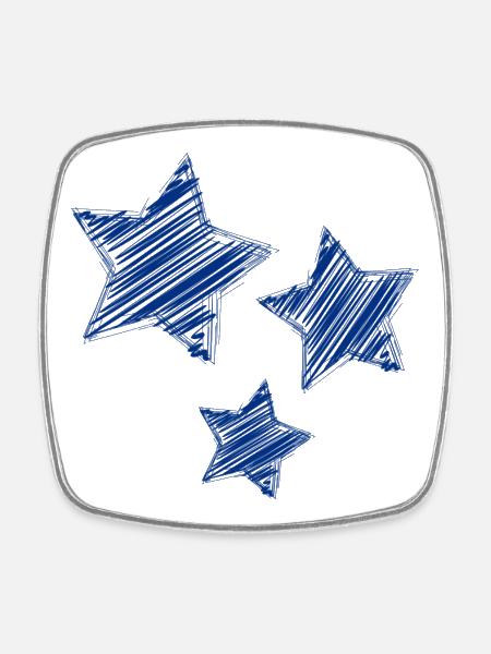 ETOILE. ETOILES. STAR. ETOILES. FÊTE. ANNIVERSAIRE - Magnet carré - blanc