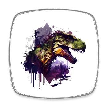 Aquarell T Rex - Viereckiger Kühlschrankmagnet - Weiß - Vorne