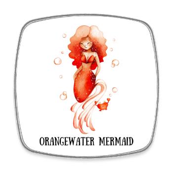 Orange-Water Mermaid - Square fridge magnet - white - Front