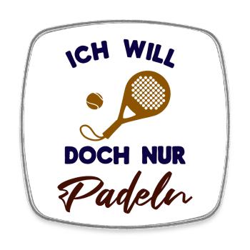 Ball Padel Spieler Schläger Statement Padelspiel - Viereckiger Kühlschrankmagnet - Weiß - Vorne